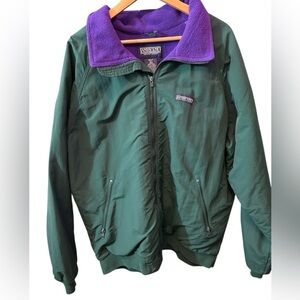 LANDS END XLT ✨ VINTAGE squall Jacket green and Purple with pockets EUC
